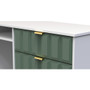 Cube 3 Drawer TV Unit with legs in Labrador Green & White - CUF246LBWM.6047.jpg