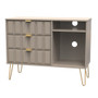 Cube 3 Drawer TV Unit with legs in Mushroom Matt - CUF246MMMM (3).jpg