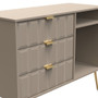 Cube 3 Drawer TV Unit with legs in Mushroom Matt - CUF246MMMM (4).jpg