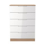Milan 5 Drawer Chest in White Gloss & Bardolino Oak - MIL012WGBO (1).jpg