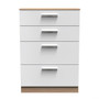 Contrast 4 Drawer Deep Chest in White Gloss & Bardolino Oak - CTR050WGBO (1).jpg
