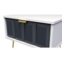 Cube 1 Drawer Bedside Cabinet  with Legs in Indigo Matt & White - CUF016IMWM (4).jpg