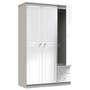 Balmoral Triple Plain + Drawer Wardrobe in White Gloss & White - BAL150WGWM (6).jpg