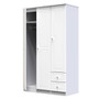 Balmoral Triple Plain + Drawer Wardrobe in White Gloss & White - BAL150WGWM (5).jpg