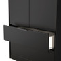 Hong Kong (Black Legs) Tall 2 Drawer Wardrobe in Black Matt - HKB081BMBM (6).jpg