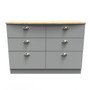 Victoria 6 Drawer Wide Chest in Dusk Grey & Bardolino Oak - VIC015DGBO (1).jpg