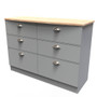 Victoria 6 Drawer Wide Chest in Dusk Grey & Bardolino Oak - VIC015DGBO (3).jpg