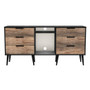 Hong Kong 6 Drawer TV Unit with legs in Vintage Oak & Black - HKB247VOBM.jpg