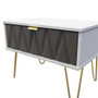 Diamond 1 Drawer Midi Chest with Legs in Graphite & Grey - DIF022GBGM (4).jpg