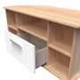 Knightsbridge Corner TV Unit in White Gloss & Bardolino Oak - KNI209WGBO (5).jpg