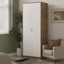 Linear Tall Plain Wardrobe in White Matt & Vintage Oak - LIF080WMVO (0).jpg