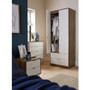 Linear Tall Plain Wardrobe in White Matt & Vintage Oak - Linear_WMVO_Bedroom (1).jpg