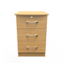Eve 3 Drawer Bedside Cabinet - with Lock in Modern Oak - EVE006MOMO (1).jpg