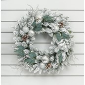60cm Ball/Cone Wreath Silver