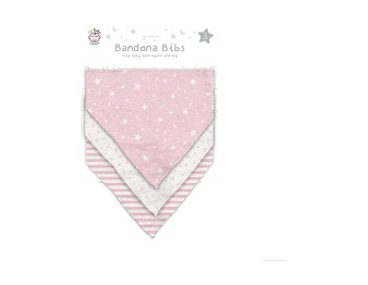 Bandana Bibs 3pk - Pink