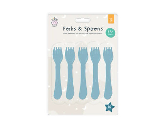 Fork and Spoon Set 10 Pack - Blue