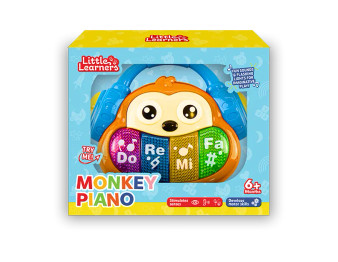 Little Learners Musical Monkey Piano - Brown