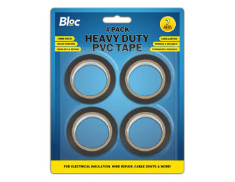 Heavy Duty PVC Tape 15mm x 7m 4pk