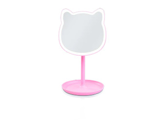 Light Up Cat Mirror - Pink
