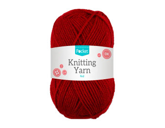 Acrylic Knitting Yarn Red 75g