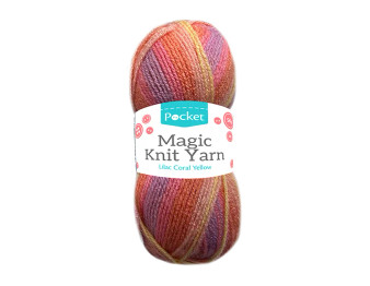 Acrylic Magic Stripe 50g Ball Lilac, Coral, Yellow