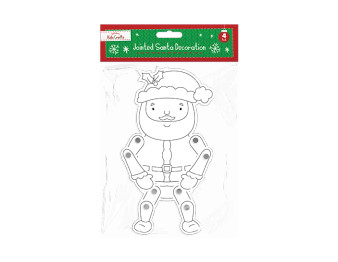 Christmas Jointed Card Decorations 4pk - Santa