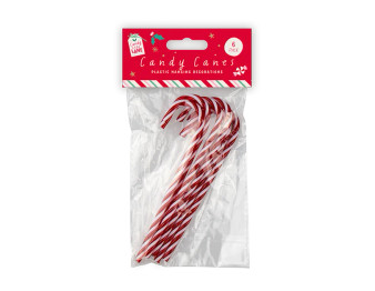 Plastic Candy Cane Decorations 15cm - 6pk