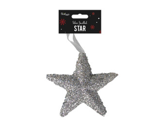 Silver Extra Large Jewelled Star Decoration