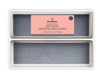 Non-Slip 2 Compartment Drawer Organiser