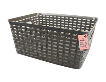 Large Rattan Effect Storage Basket