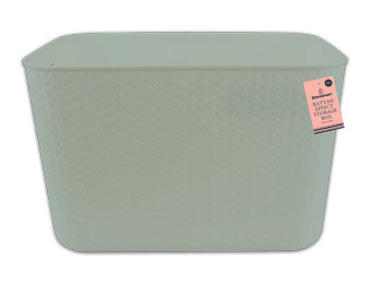 Rattan Effect Storage Box with Handles 20L - Sage