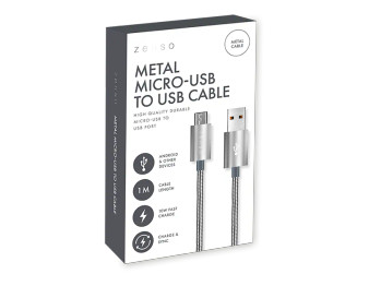 Metal Micro to USB Charge/Sync 1M Cable