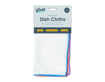 Microfibre Dish Cloths 3pk