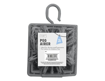Foldable Plastic Peg Airer - Grey
