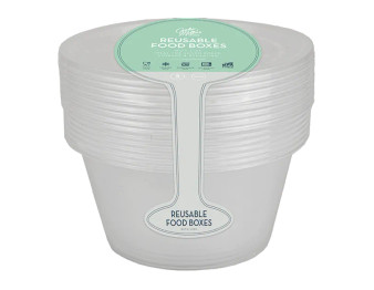 Round Food Storage Boxes with Lids 8pk