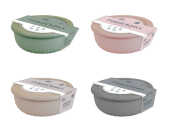 Natural Ribbed Bowls with Airtight Lids 3pk