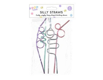 Pastel Silly Straws 5pk
