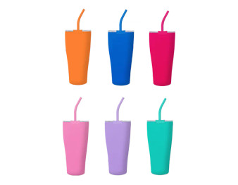 Brights Insulated Tumbler with Straw 885ml - Assorted