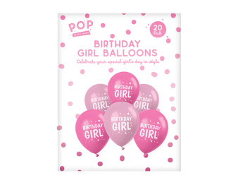 Birthday Girl Balloons 20pk