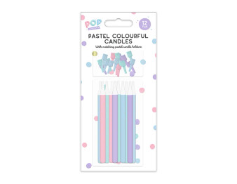 Pastel Multicolour Candles 12pk