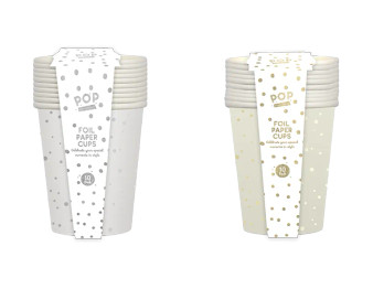 Metallic Foil Print Paper Cups 10pk