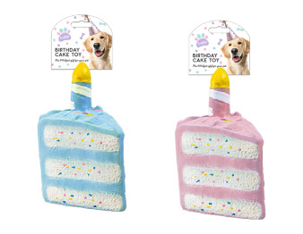 Rubber Birthday Cake Pet Toy - Assorted