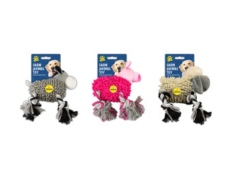Farm Animal Dog Toy - Assorted