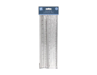 Ruler and Stencil Set 2pk