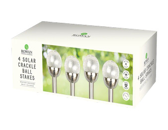Colour Changing Crackle Ball Solar Lights 4pk