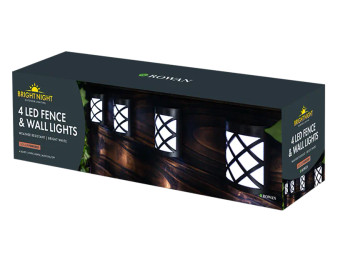 Solar LED Fence & Wall Lights 4pk