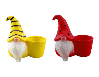 Ceramic Gnome Plant Pot - Assorted