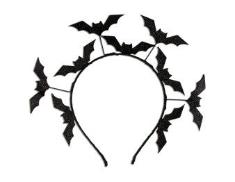 Black Glitter Bat Headband