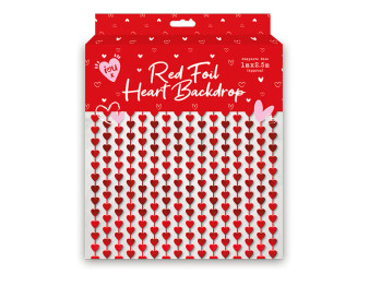 Valentine's Heart Foil Backdrop 1m