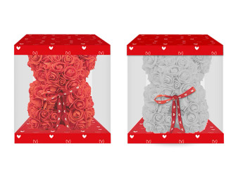 Valentine Foam Rose Bear - Assorted